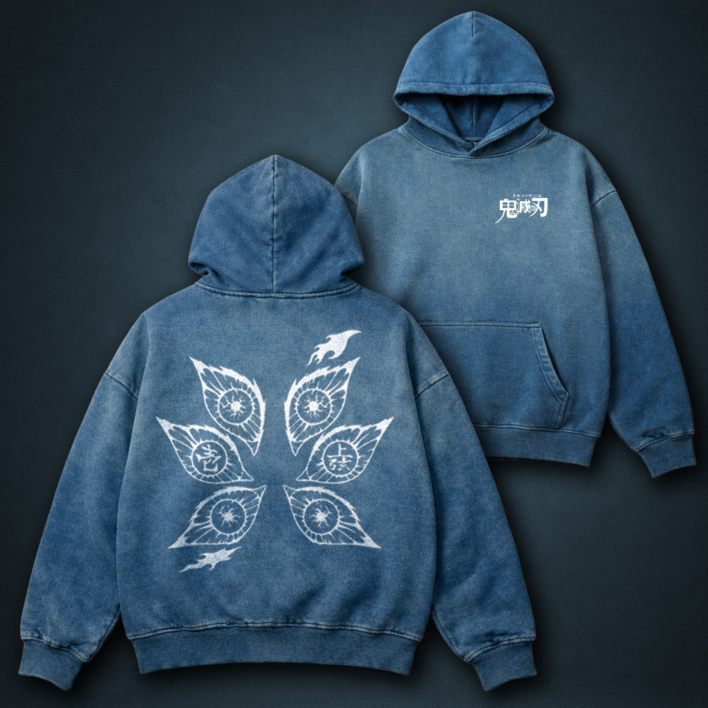 Demon Slayer Amazing Blue Faded Hoodie