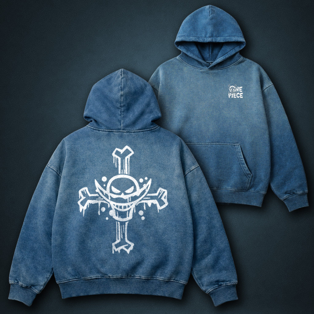 One Piece Cool Blue Faded Hoodie