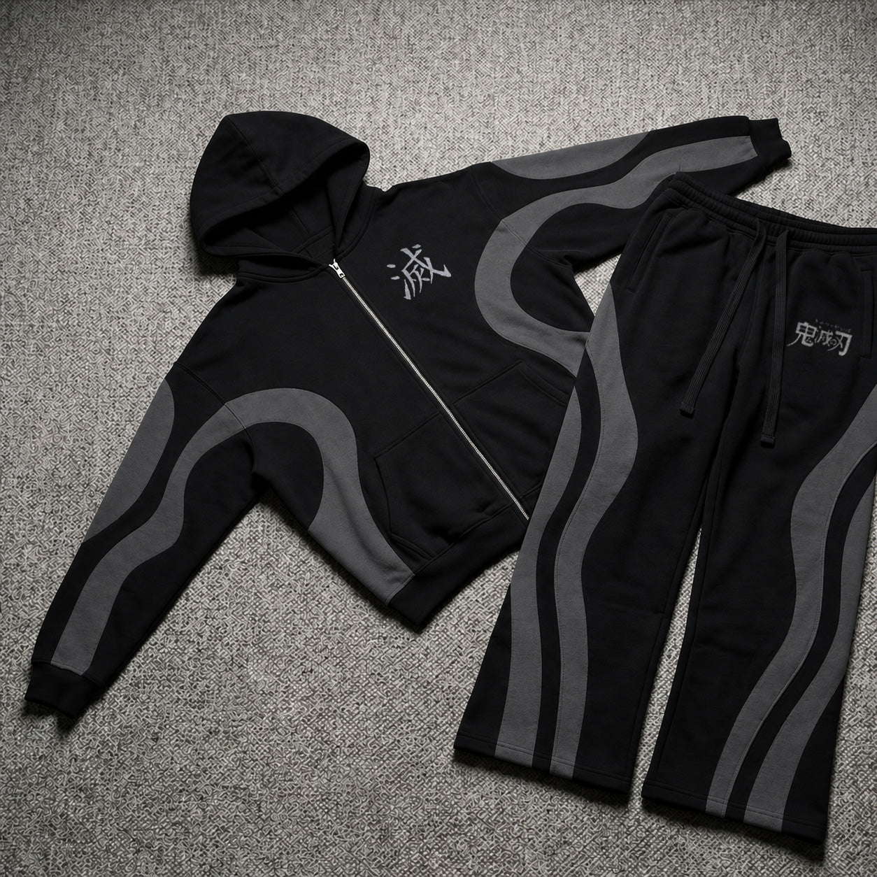 Demon Slayer Premium Black Grey Co-ord Set