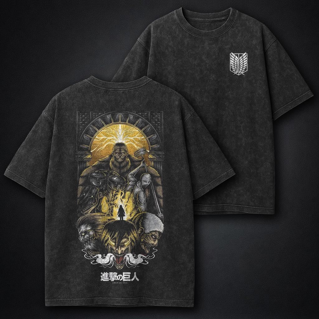 Attack on Titan Relaxed Washed T-Shirt