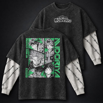 My Hero Academia Lightweight Washed Double Sleeves T-Shirt