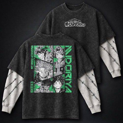 My Hero Academia Lightweight Washed Double Sleeves T-Shirt