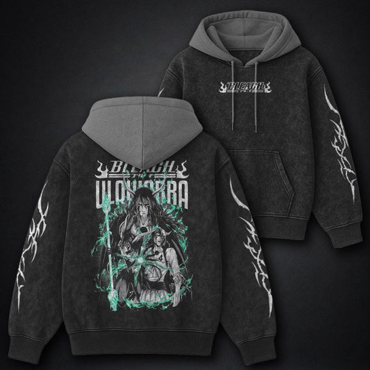 Bleach Essential Black and Grey Washed Hoodie