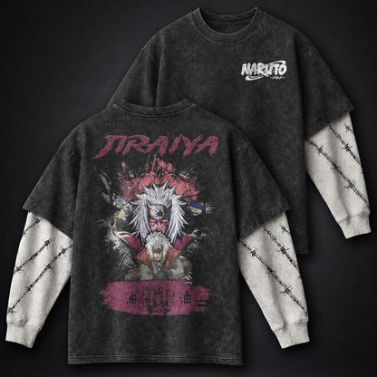 Naruto Classic Washed Double Sleeves T-Shirt