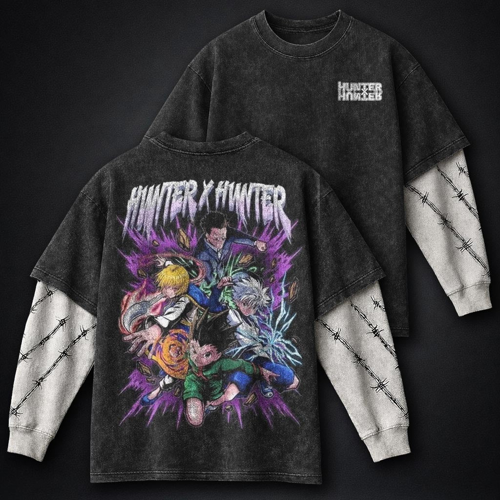 Hunter x Hunter Graphic Washed Double Sleeves T-Shirt