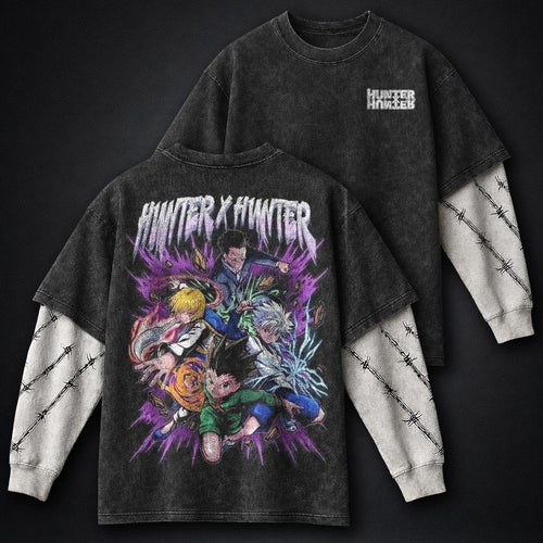 Hunter x Hunter Graphic Washed Double Sleeves T-Shirt