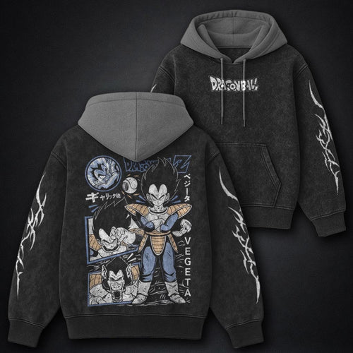 Dragon Ball Signature Black and Grey Washed Hoodie