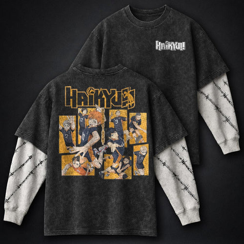 Haikyuu Signature Washed Double Sleeves T-Shirt