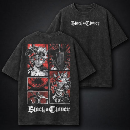Black Clover Graphic Washed T-Shirt