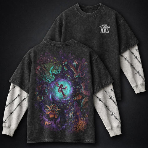 Mob Psycho 100 Clean Washed Double Sleeves T-Shirt