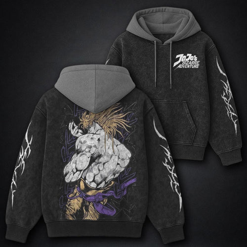JoJo Essential Black and Grey Washed Hoodie