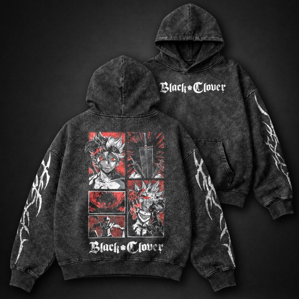 Black Clover Heavyweight Washed Hoodie