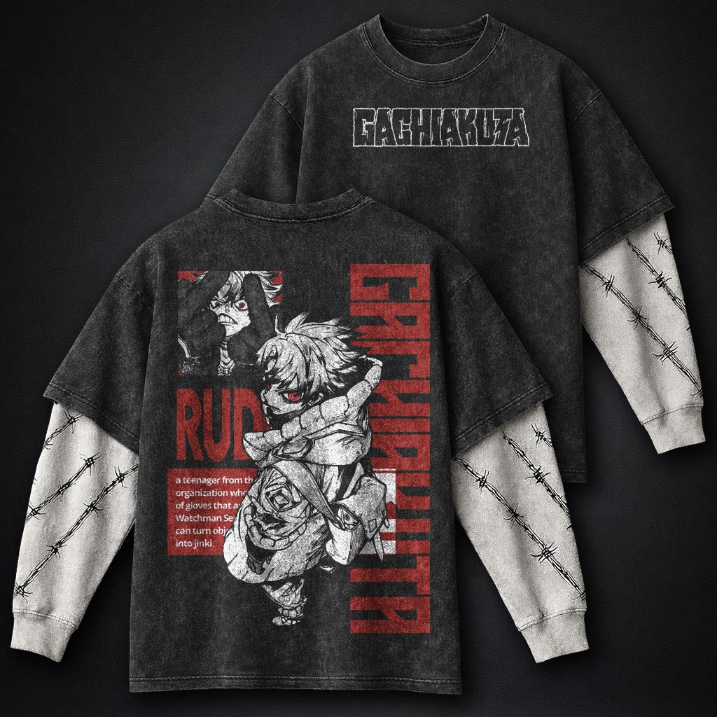 Gachiakuta Premium Washed Double Sleeves T-Shirt
