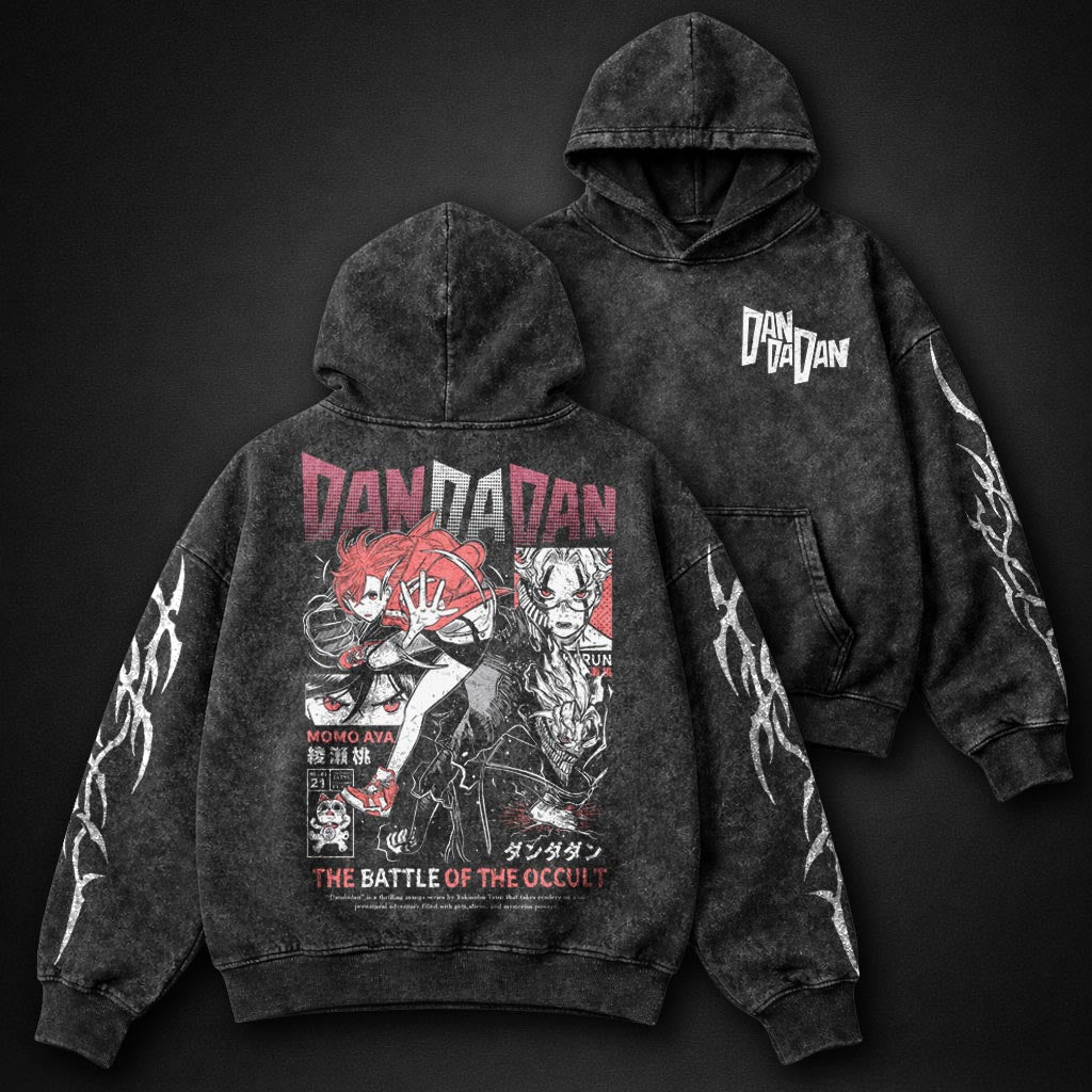 Dandadan Streetwear Washed Hoodie