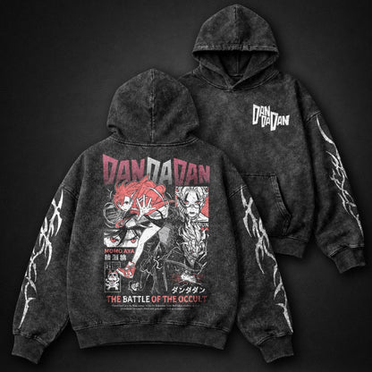 Dandadan Streetwear Washed Hoodie