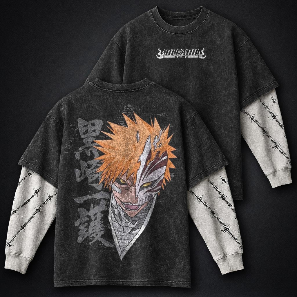 Bleach Essential Washed Double Sleeves T-Shirt