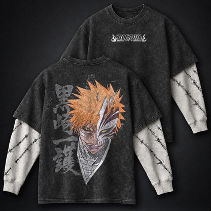 Bleach Essential Washed Double Sleeves T-Shirt