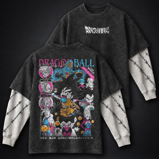 Dragon Ball Essential Washed Double Sleeves T-Shirt
