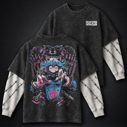 Hunter x Hunter Streetwear Washed Double Sleeves T-Shirt