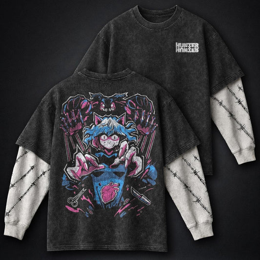 Hunter x Hunter Streetwear Washed Double Sleeves T-Shirt
