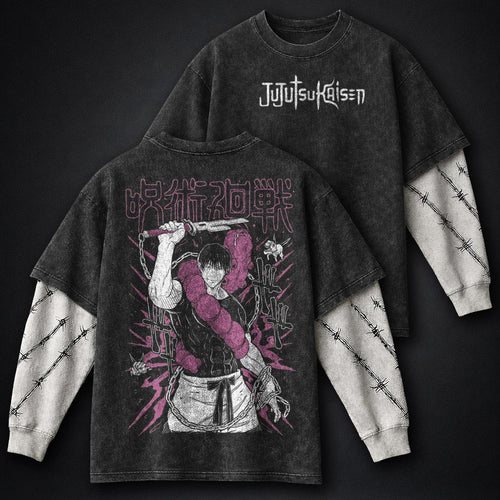 Jujutsu Kaisen Urban Washed Double Sleeves T-Shirt