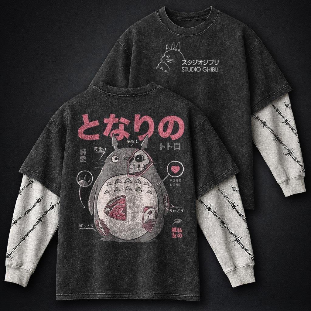 Ghibli Premium Washed Double Sleeves T-Shirt