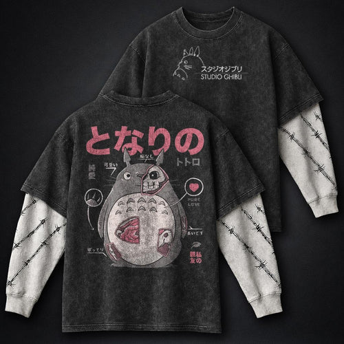 Ghibli Premium Washed Double Sleeves T-Shirt