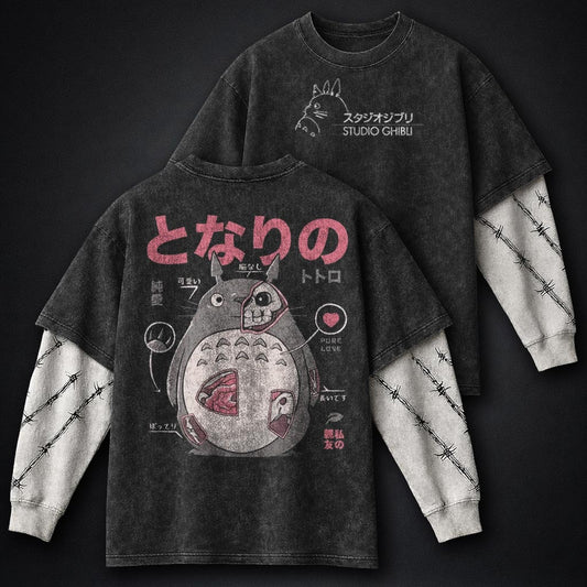 Ghibli Premium Washed Double Sleeves T-Shirt