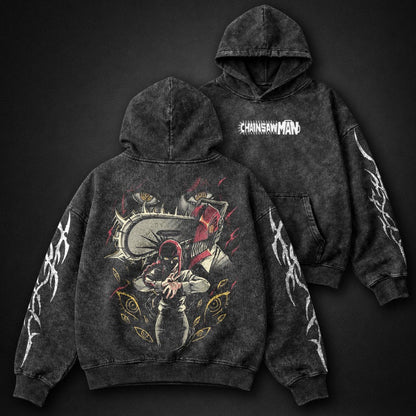Chainsaw Man Oversized Washed Hoodie