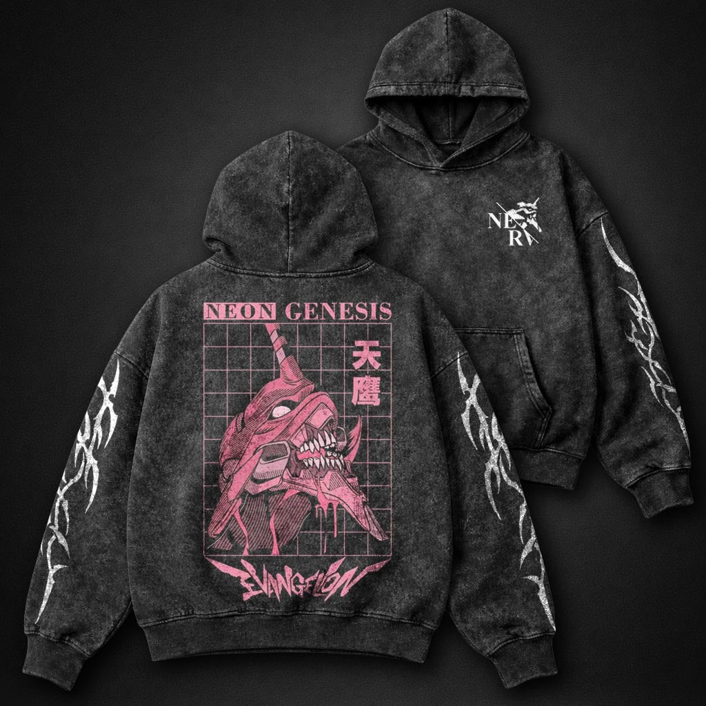 Neon Genesis Evangelion Minimal Washed Hoodie