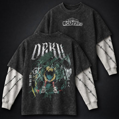 My Hero Academia Minimal Washed Double Sleeves T-Shirt