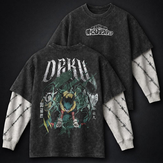 My Hero Academia Minimal Washed Double Sleeves T-Shirt