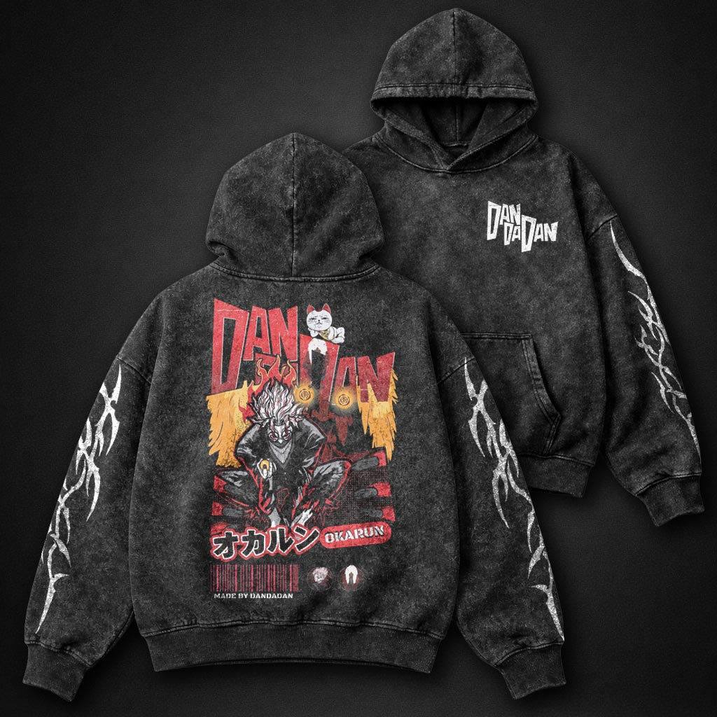 Dandadan Graphic Washed Hoodie