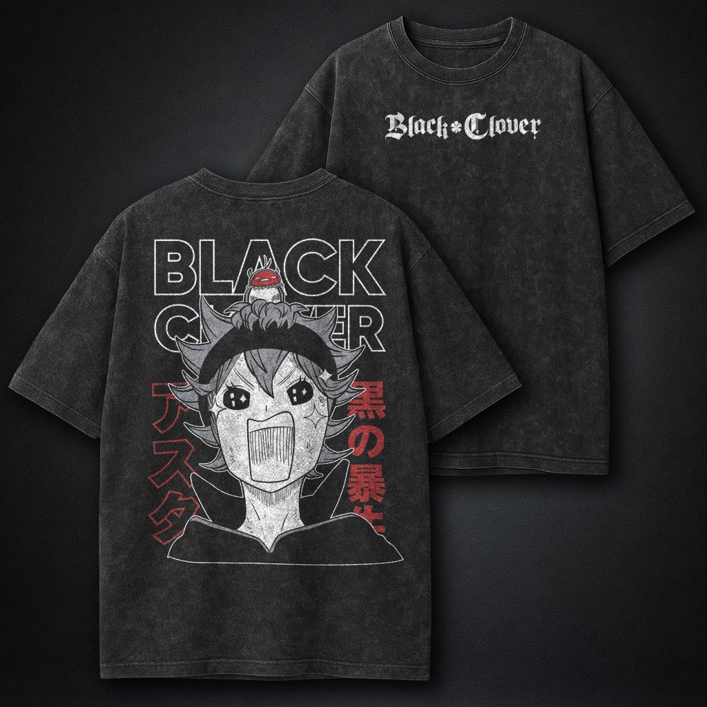 Black Clover Minimal Washed T-Shirt
