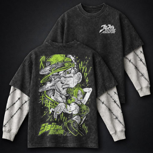 JoJo Statement Washed Double Sleeves T-Shirt