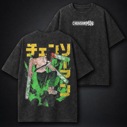 Chainsaw Man Streetwear Washed T-Shirt