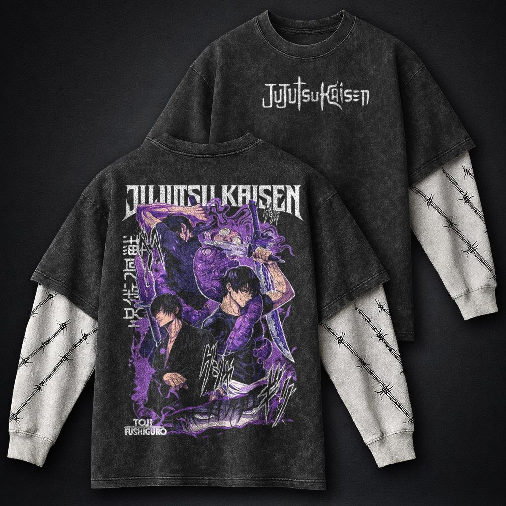 Jujutsu Kaisen Classic Washed Double Sleeves T-Shirt