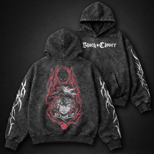 Black Clover Minimal Washed Hoodie