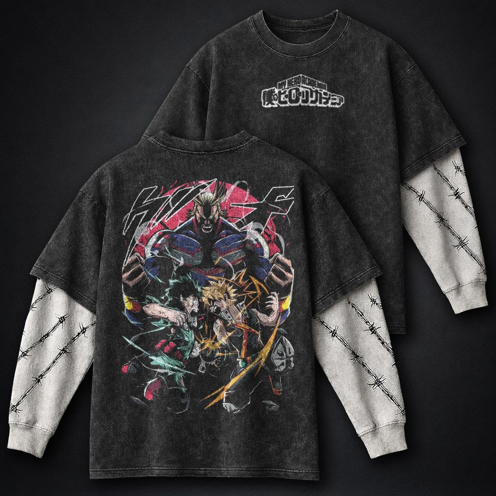 My Hero Academia Everyday Washed Double Sleeves T-Shirt