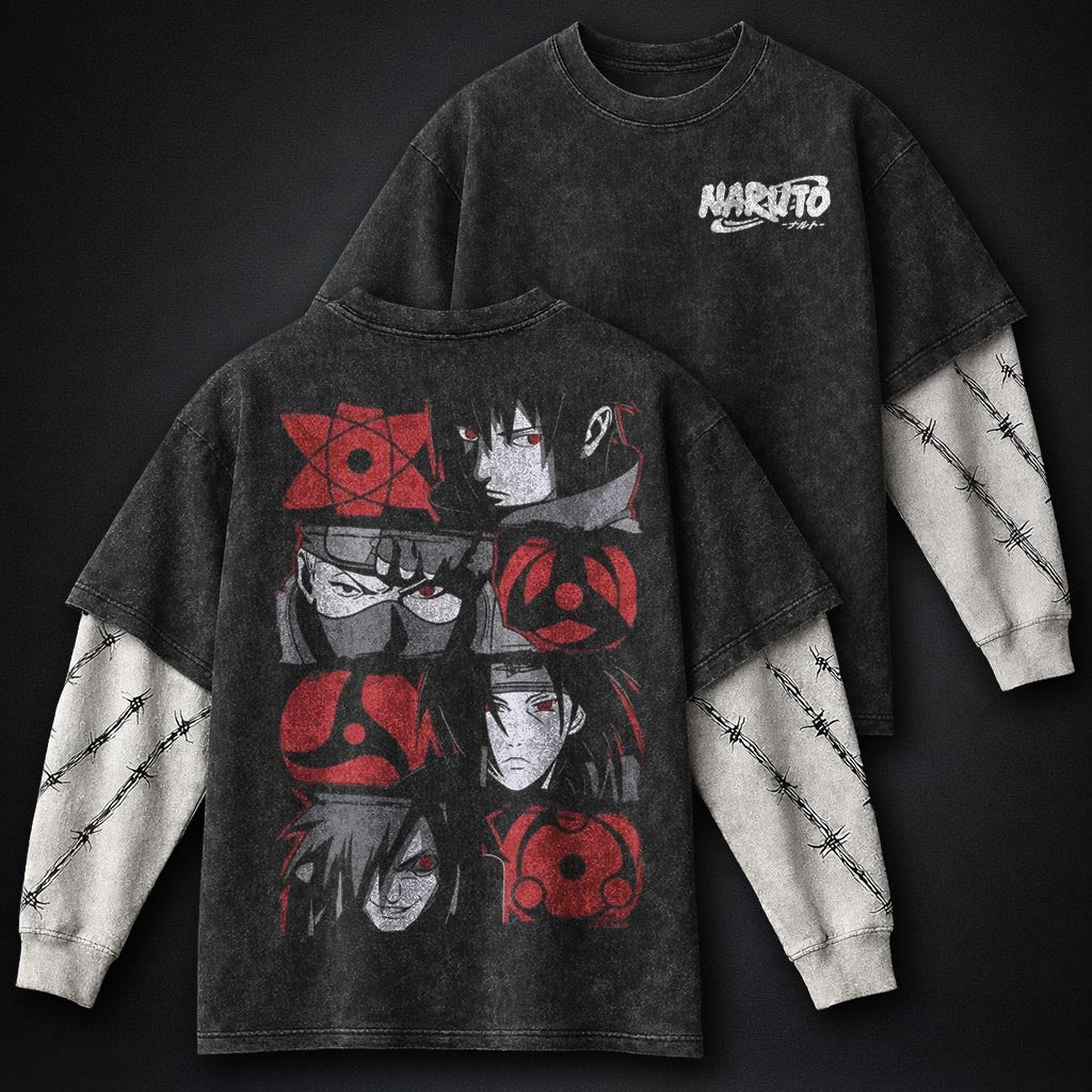Naruto Essential Washed Double Sleeves T-Shirt