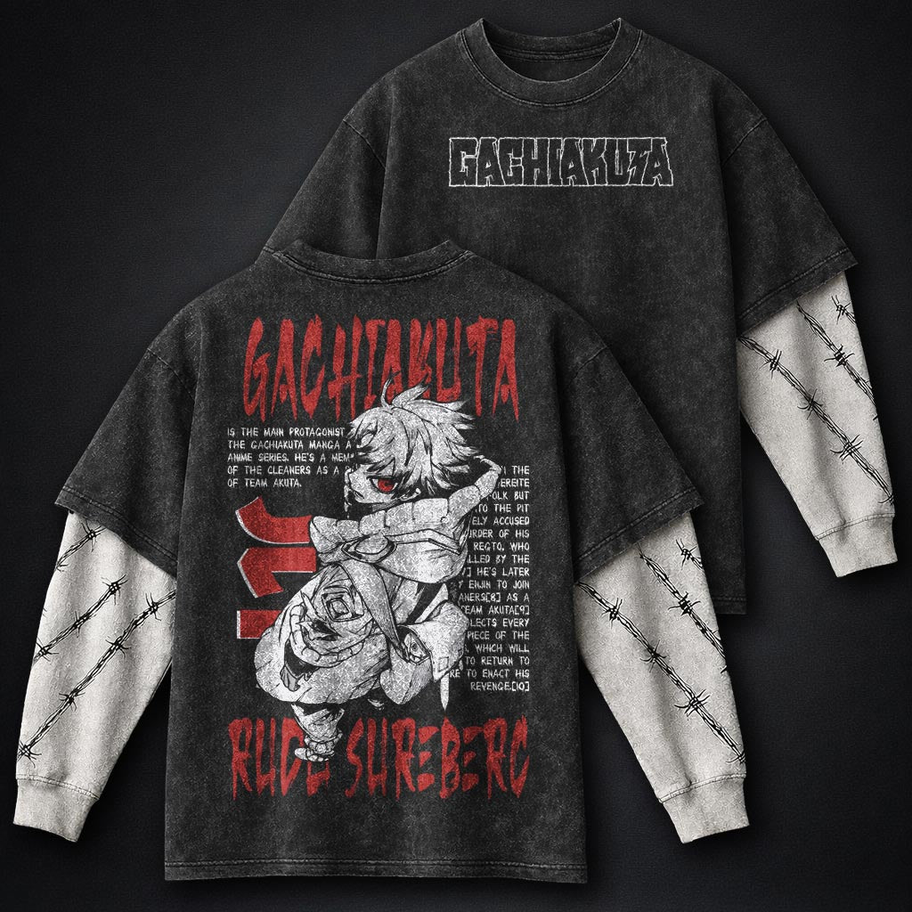 Gachiakuta Lightweight Washed Double Sleeves T-Shirt