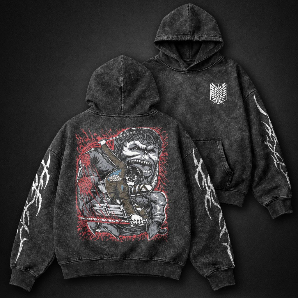Attack on Titan Bold Washed Hoodie