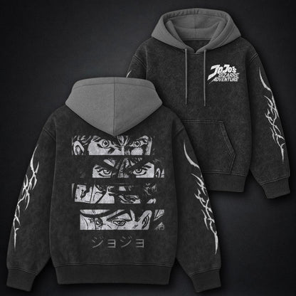 JoJo Soft Black and Grey Washed Hoodie