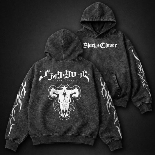 Black Clover Lightweight Washed Hoodie