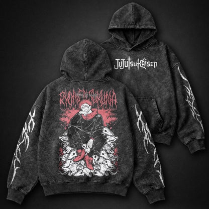 Jujutsu Kaisen Faded Washed Hoodie