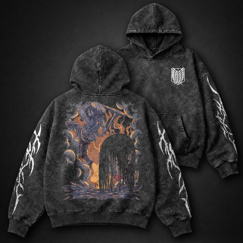 Attack on Titan Vintage Washed Hoodie