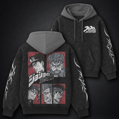 JoJo Lightweight Black and Grey Washed Hoodie