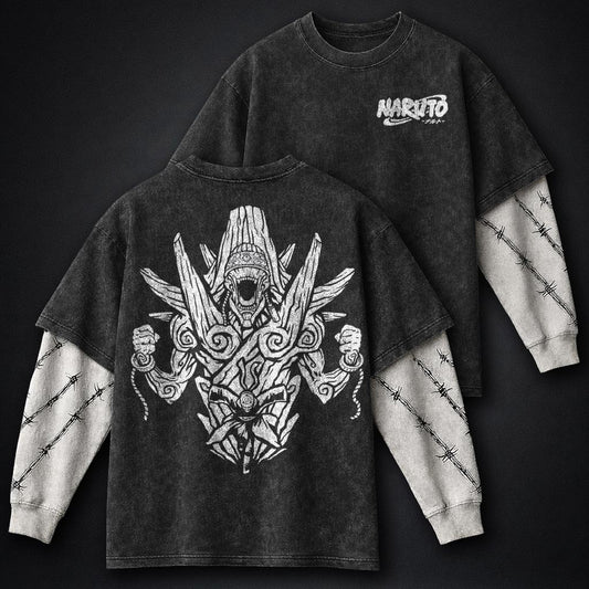 Naruto Soft Washed Double Sleeves T-Shirt