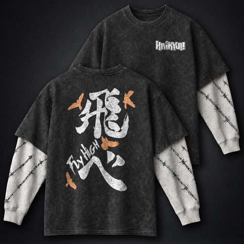 Haikyuu Cozy Washed Double Sleeves T-Shirt