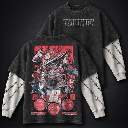 Gachiakuta Graphic Washed Double Sleeves T-Shirt